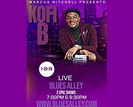 Kofi B at Blues Alley flyer